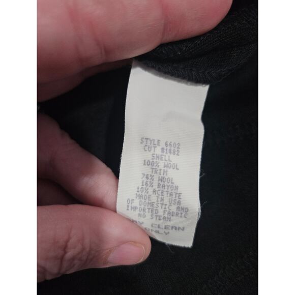 Vintage Canvasbacks 100% Wool Black Blue Blazer Jacket Size L Cardigan Gray - Picture 3 of 7